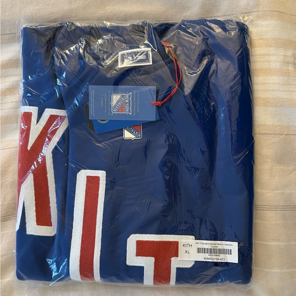 Kith the New York Rangers Skewed Nelson Crewneck Royal Blue Sweatshirt Size XL - Picture 6 of 8